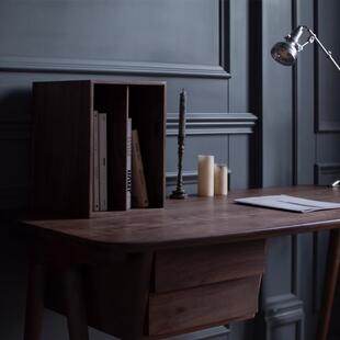 多功木14567能黑胡桃组实木书格书书架收纳盒格子柜自由合