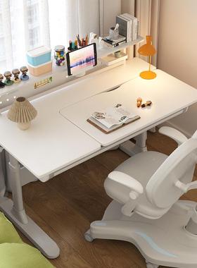 实木学桌儿童小书桌家用写字QEY桌桌习中学生写作业手动升降桌椅