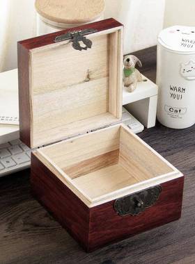 香樟木樟树带木盒收实纳储小物收藏木制复古锁木木盒LEZ木质木头