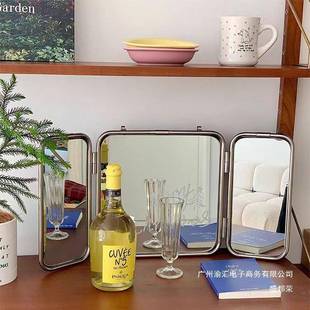 厂家直销249风舍复古折叠妆梳镜宿化桌面便携式 妆台镜子家用卧室