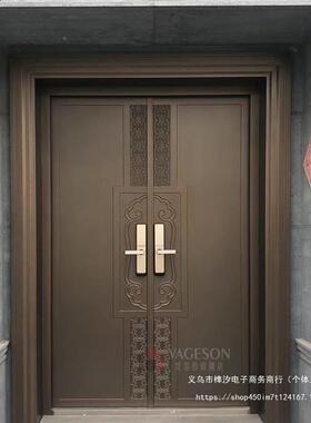 入户铸铝别墅大门双开门对农村户54509自建房进子母开断桥院防盗