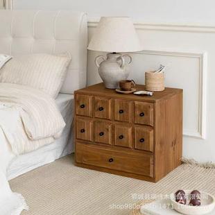 古老榆木民宿咨询摆件复柜客厅木制抽屉式储物斗柜室卧实木整理柜