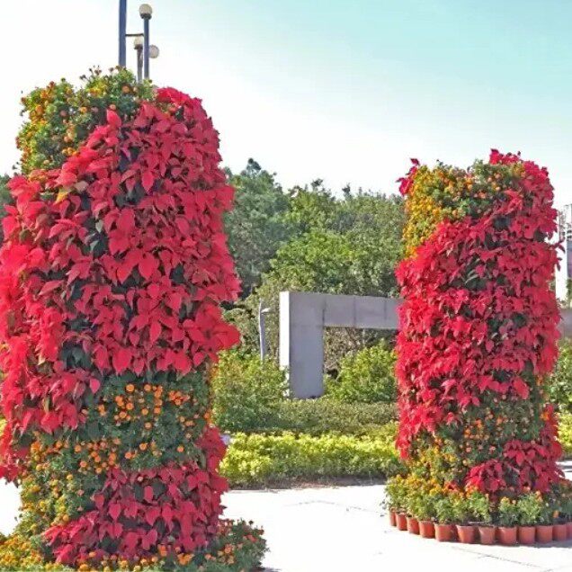 铁艺花球花柱 市政景观立体花坛 户外景观花球 庆典会展门迎花球