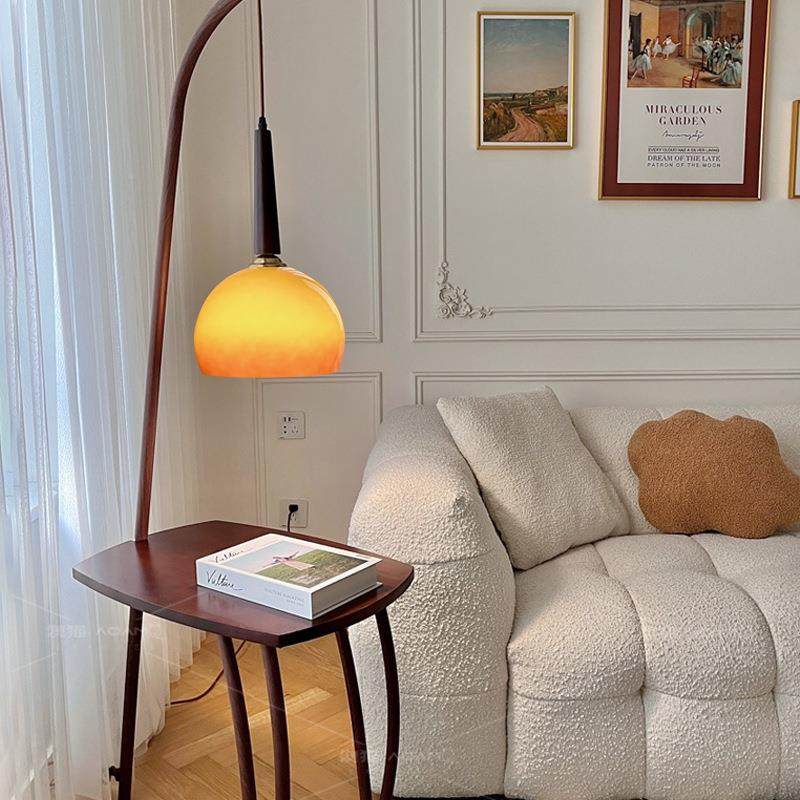 客法式12605地复古地灯厅边几一落体卧室落灯中古沙发旁置物柚子,家装灯饰光源,装饰落地灯,淘宝优惠券,粉丝福利购,淘宝优惠卷