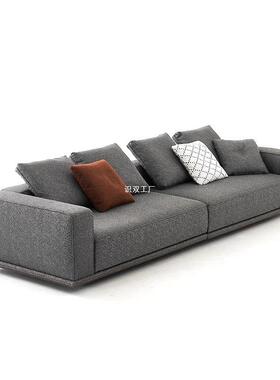 意四式地平线棉麻设高计艺师组合人位排布沙发端简直沙发意极25330灰色