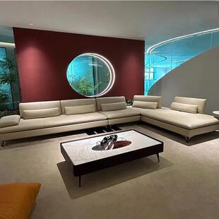 奇堡沙发式极简靠罗皮背前后可移动艺布艺意大小户ZSZ型别墅