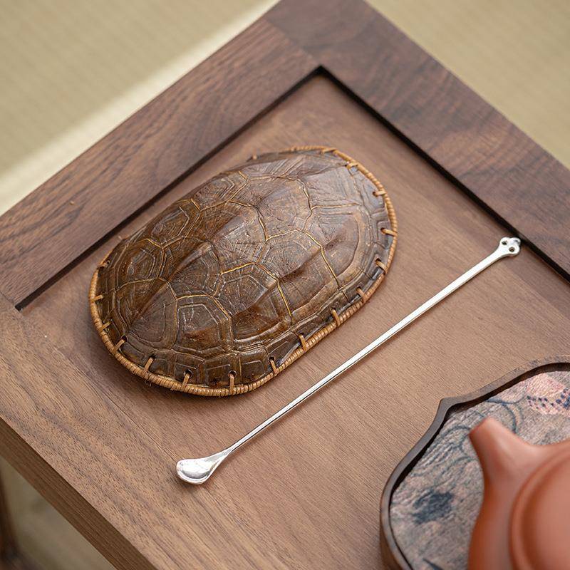 簸乌龟壳竹编茶PIK则龟甲竹箕茶则茶拨茶醒茶器赏茶宠茶竹道配件