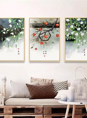 中画式新客厅花鸟装饰卉画餐厅过道植HTL-256物花挂卧室玄关小清