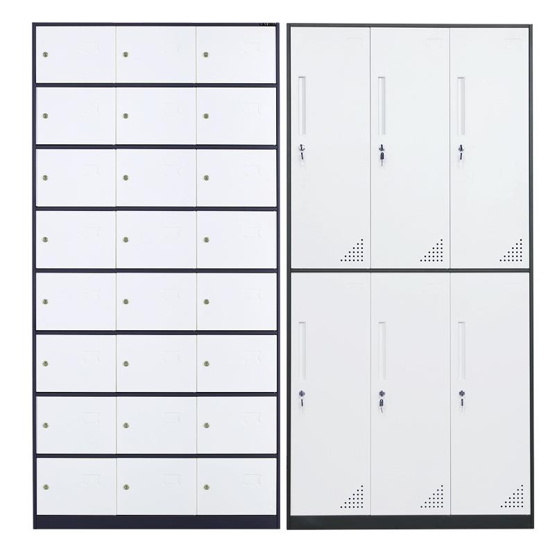 套色更衣柜工铁皮宿舍员PDA带门锁换衣柜健身房学生柜六钢制储物