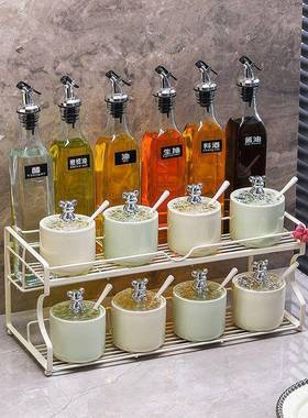 高颜值调味罐套装房厨奢陶轻瓷盐罐调料油盐酱醋瓶罐组合装KGG调