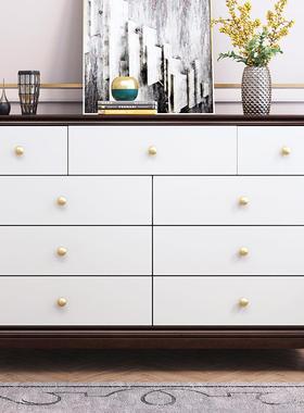 美式实木九斗柜卧32022简约抽屉储室柜玄关收纳柜樱木桃轻奢物家