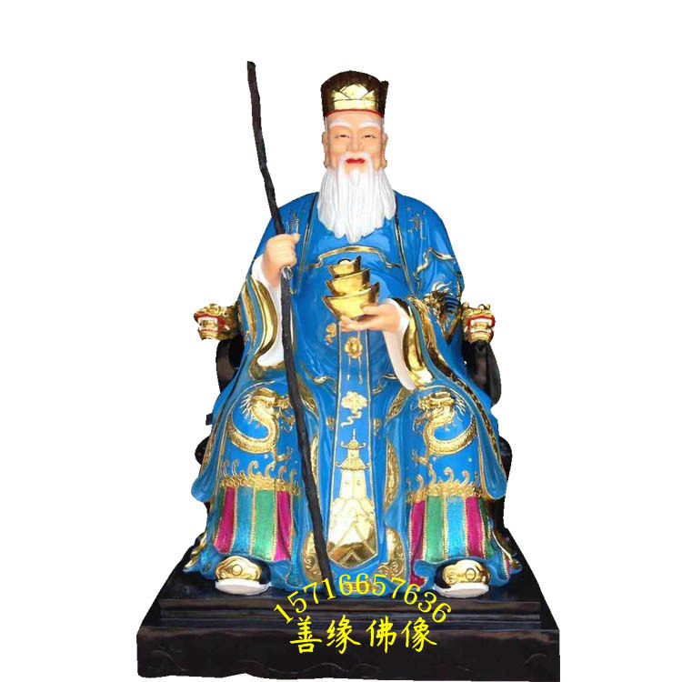 武山神土地爷树脂玻璃钢贴金彩绘