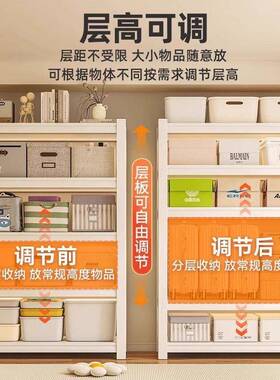 家用可调节置物架杂货188024物收置纳架落地式多层厚厨房物加架组