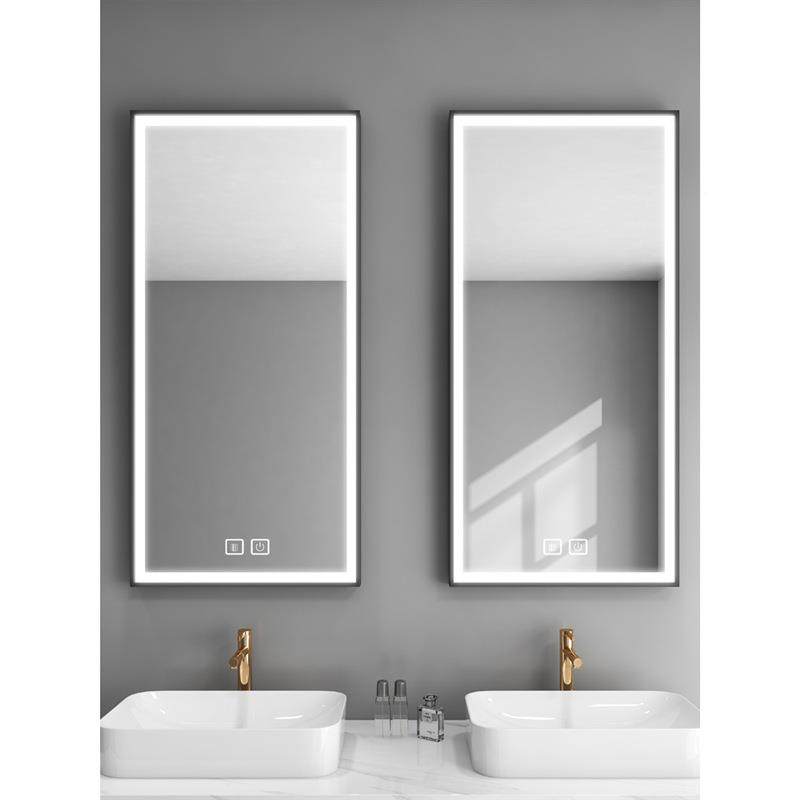 智能镜子MDQ带灯简约现d代挂墙式洗手间竖带边框防雾l浴款e高端室