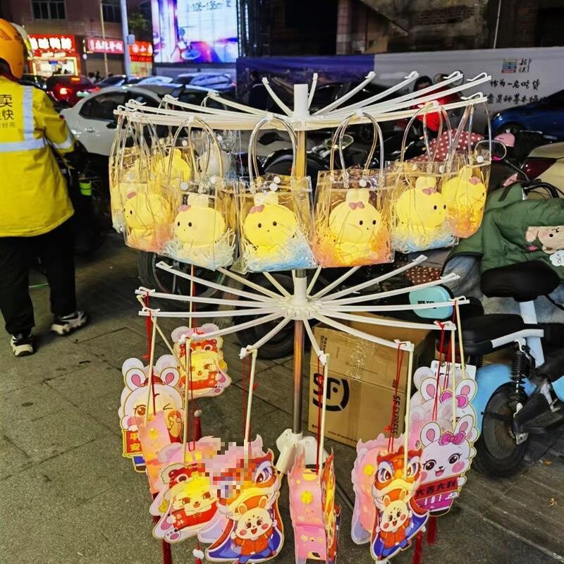 夜市摆摊网红加固旋转灯笼架