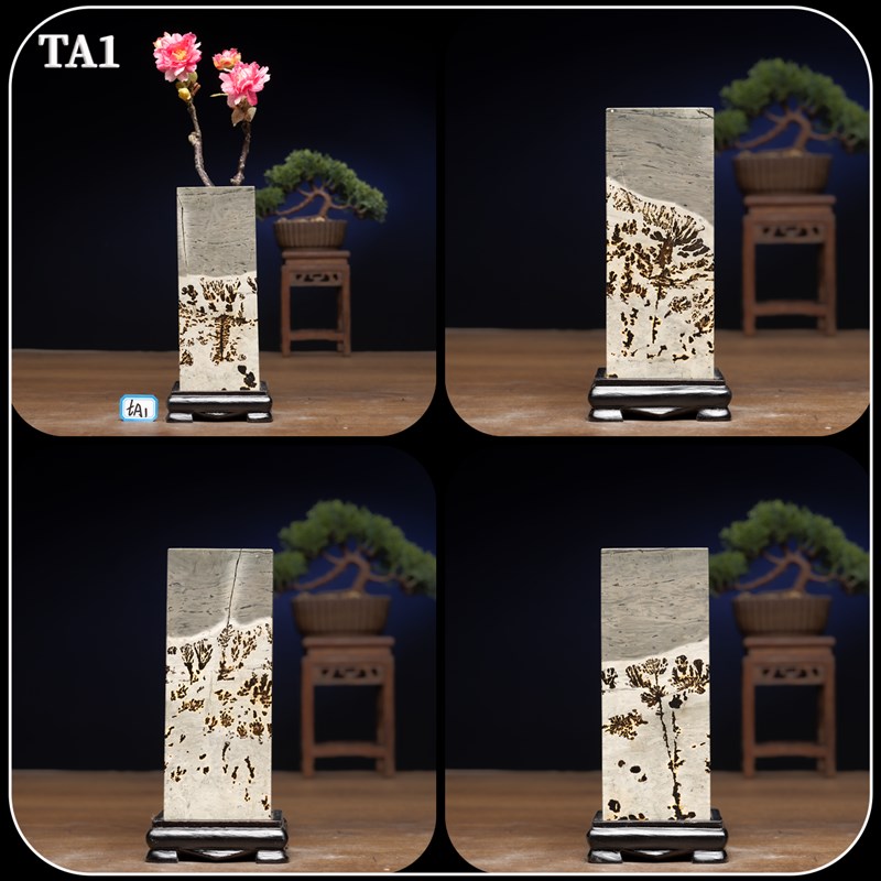广西天然奇石工艺n品观赏石草花石不穿底四方来财小方柱花瓶