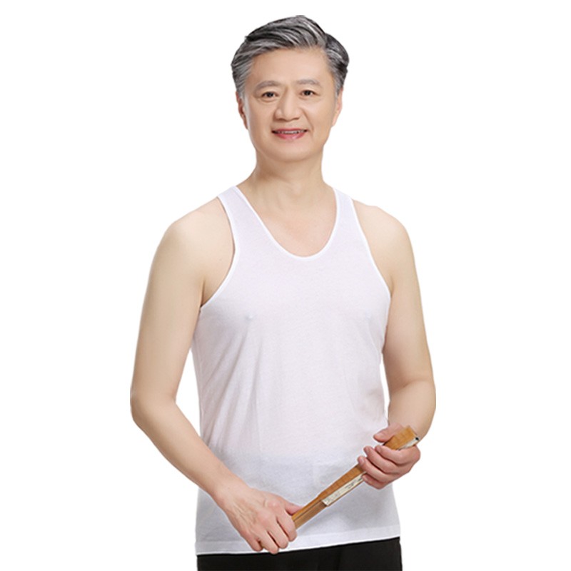 工农兵男士背心夏季纯棉背心男中老年跨栏老人背心薄男士全棉爸爸