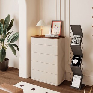 法式实木斗柜卧室储物柜床尾柜奶油风客厅五斗柜储物柜.六斗抽屉