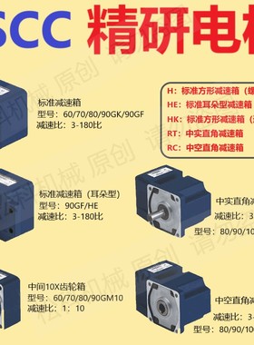 JSCC精研电机 60GK10H齿轮箱 90GK25H减速箱 90GKF50RC 100GF20RC