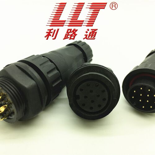 LLT利路通M22-12芯后装母针面板防水连接器快卡式对接12芯航空插