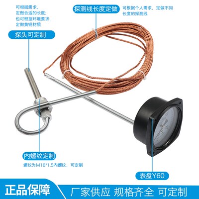 上海佳敏WYZ-01型压力式指示温度计Y60船用遥测水温表TK-60/3M2