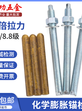 4.8级化学螺栓8.8级化学锚栓化学膨胀螺丝含药剂m10m12m16m20m24