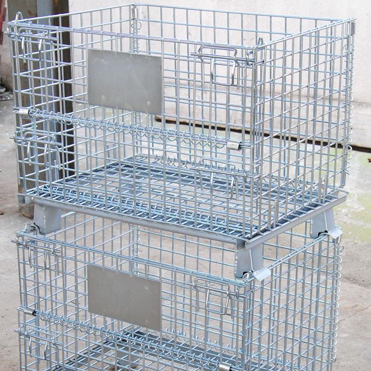 折叠式仓储笼上海铁笼厂家网格料箱