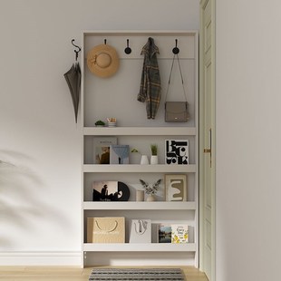 定制卧室门后挂钩衣帽置物架超薄实木靠L墙多层免打孔夹缝收纳架