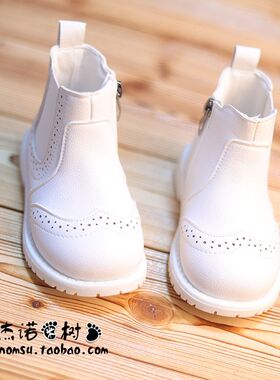 宝宝皮鞋男童英伦风马丁靴春秋季短靴中小童1-3-5岁黑X色女宝靴子