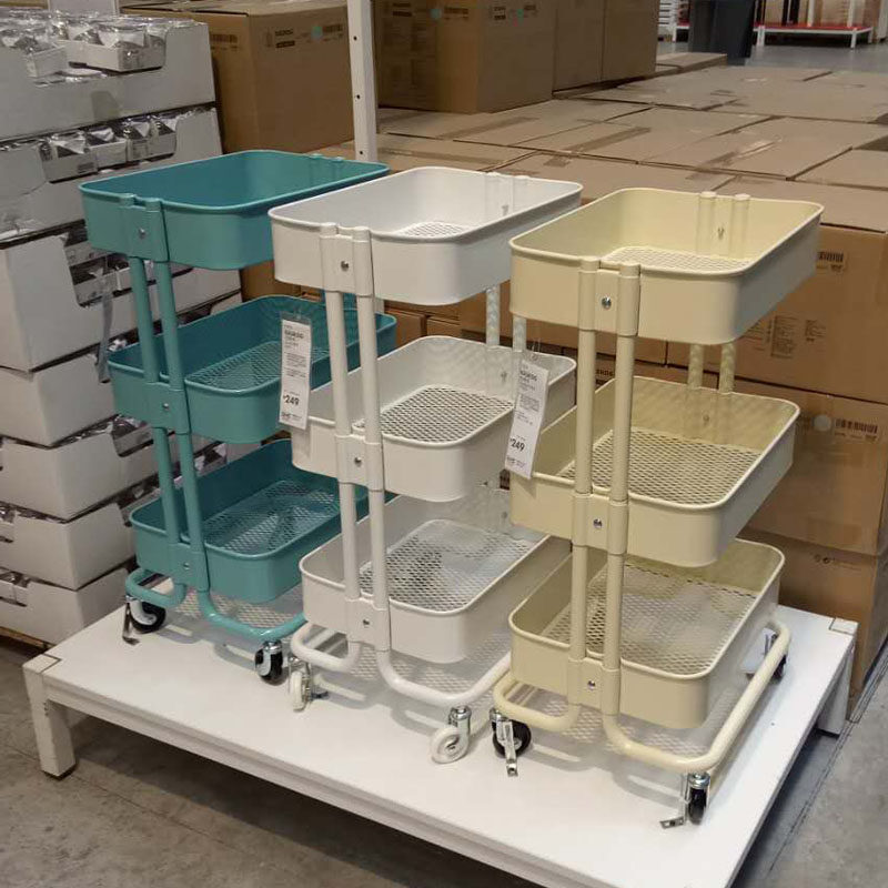 厨房置物架家用收l纳储物架子落地多层移动小推车家居多功能蔬菜