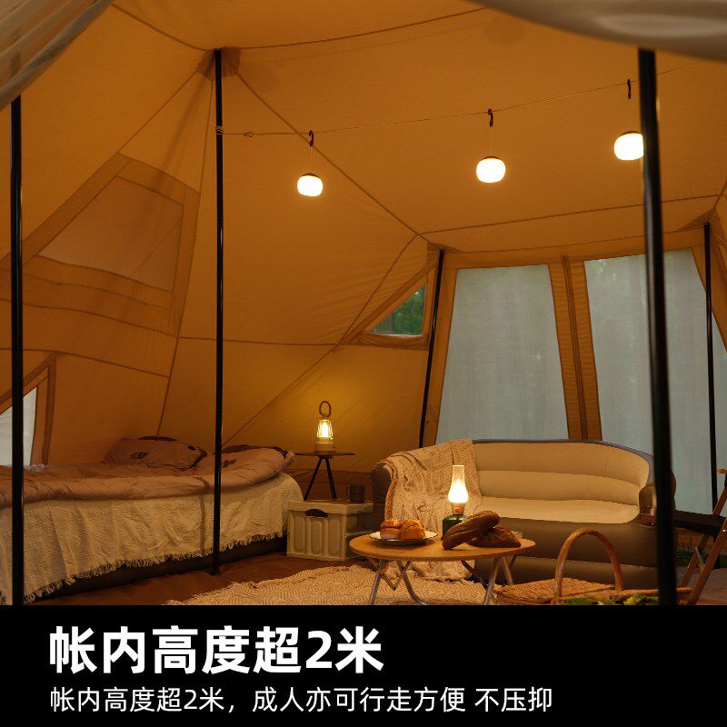 探险者超大庇护所屋型客厅云盖天幕帐篷户外露营野营过夜防雨防风