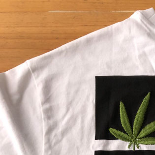 thumbnail for Leaf embroidery - white