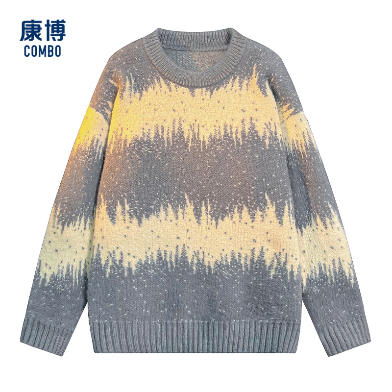 康博男士冬季款休闲百搭圆领毛衣