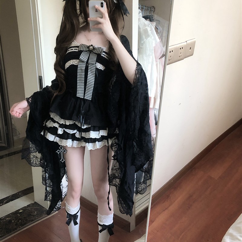 自制日系古早感千金宫廷风蓬蓬裙演出抹胸半身裙通勤休闲 打