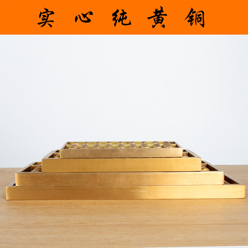 纯铜金算盘摆件九轴十三轴十五轴铜算盘挂件特大T号送支架招财摆