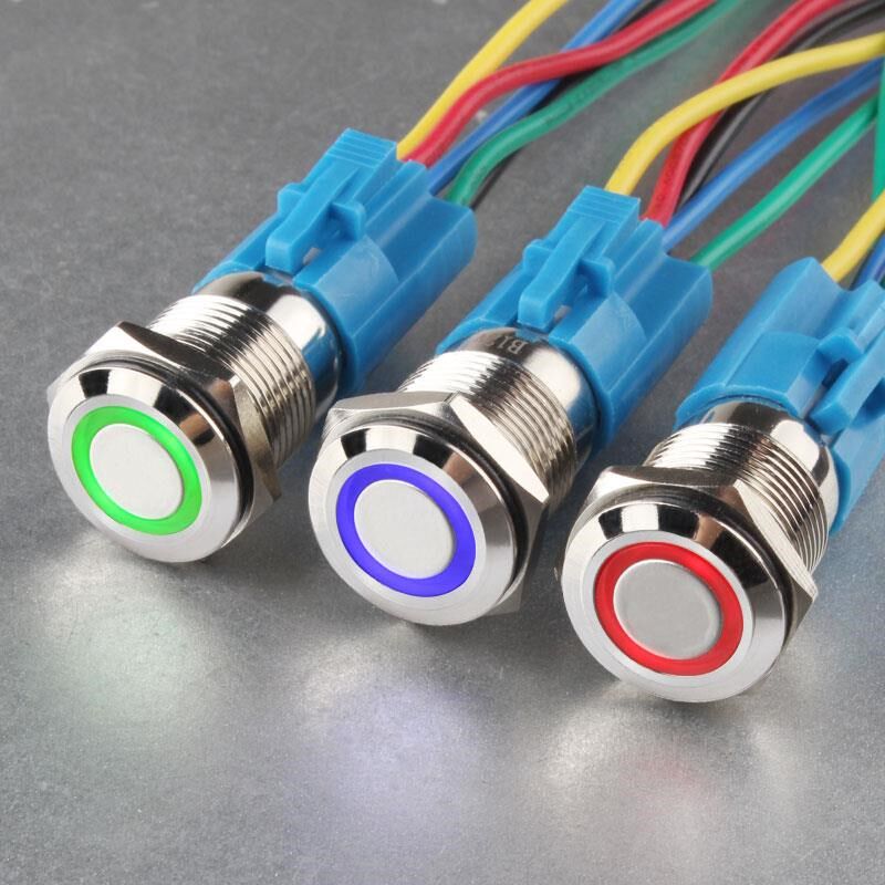 丰奕16mm金属按钮电脑电源小型圆型防水按钮开关自复位自锁点动