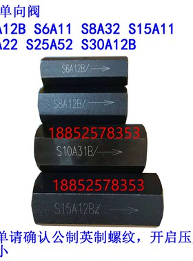 液压单向阀S6A11B S8A01 S10A21B S15A31B S20A51 S25A11 S30A5/1