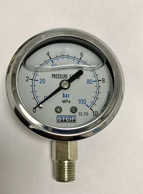 水压力表 油压力表 直径68mm 压力0-10mpa 0-100bar 精度cl2.5