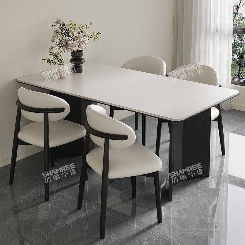 香丽华庭岩板餐桌椅2025新款家用小户型饭桌侘寂风实木长方形桌子,住宅家具,岩板餐桌,淘宝优惠券,粉丝福利购,淘宝优惠卷