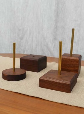 黑胡桃木雕佛头展示架胸像支撑架模型底托座DIY手办摆件地台实木