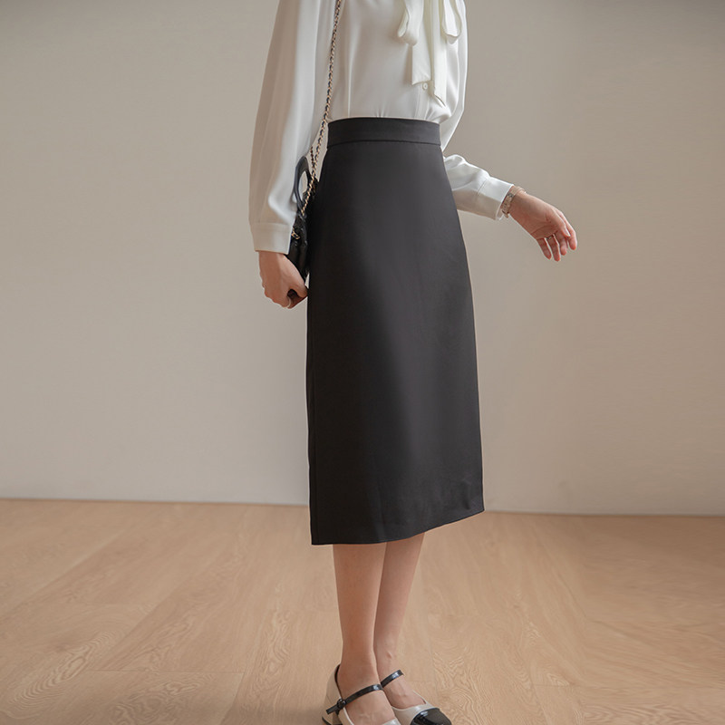 灰色半身裙女夏季新款面试职业正装高腰包裙半身裙西装中长款裙子