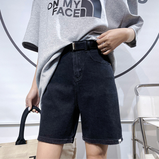 直筒休闲五分裤 欧货2025夏季 女宽松高腰大码 阔腿牛仔短裤 百搭 新款