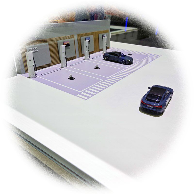 汽车模型 新能源汽车充电u场景演示沙盘模型大比例 汽车模型定制