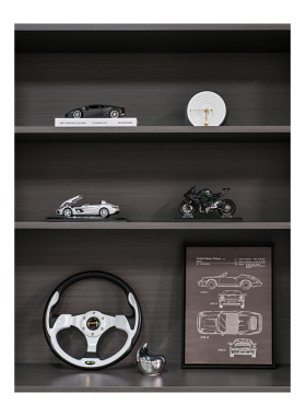 儿童房摆件现代简约软装方向盘男孩房赛车主题样板.间书柜装饰