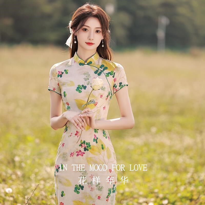 四小姐旗袍2025新款淑女改良夏季高端年轻少女国风日常可穿连衣裙