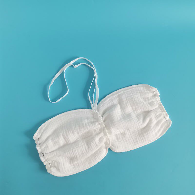 纯棉纱布抹胸式防溢n乳内衣哺乳期文胸罩简约隔奶垫巾全罩杯夏季