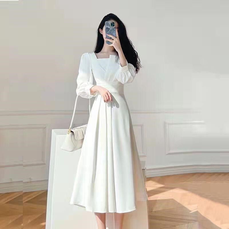 小个子法式晚礼服女白色高级感领证登记小白裙订婚裙高端平时可穿