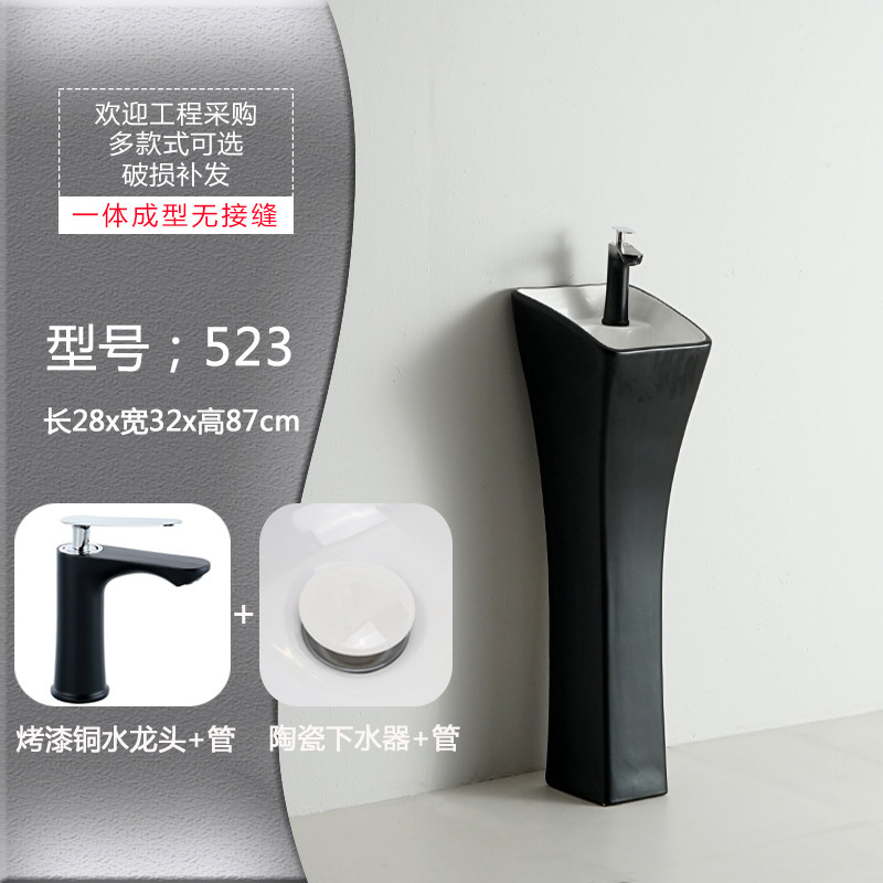 小户型立柱盆洗手盆阳台立柱式迷你洗手台卫生间陶W瓷落地式洗脸