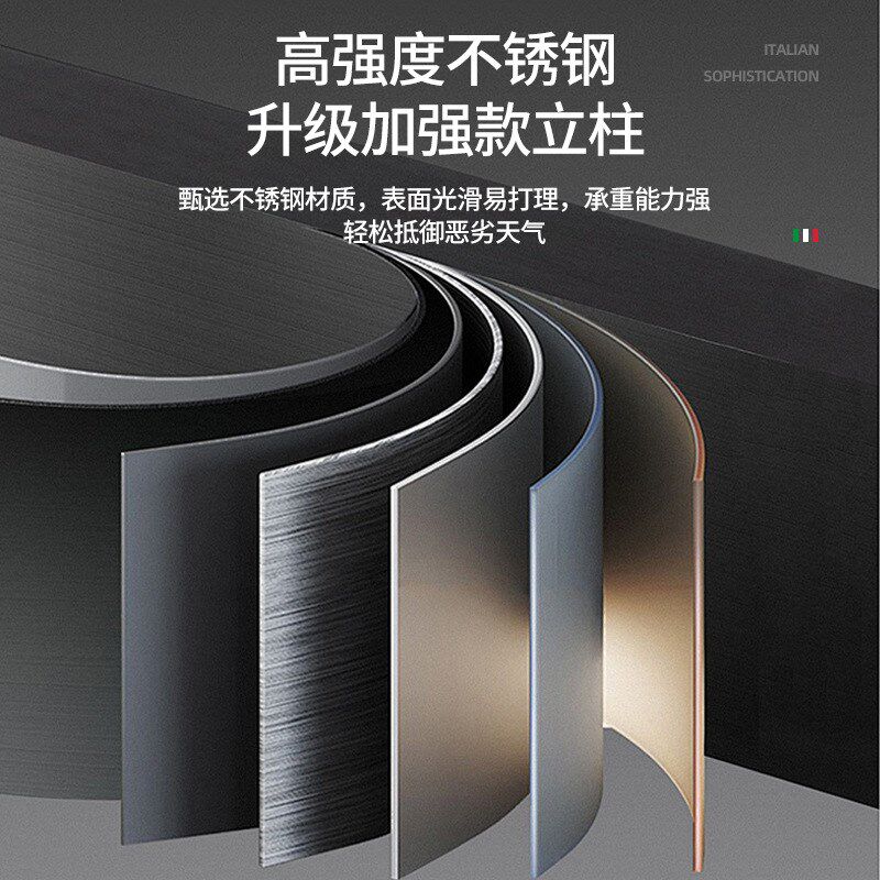 不锈钢户外凉亭雨棚别墅花园新中式六角亭钢结构景V观长廊亭定 制