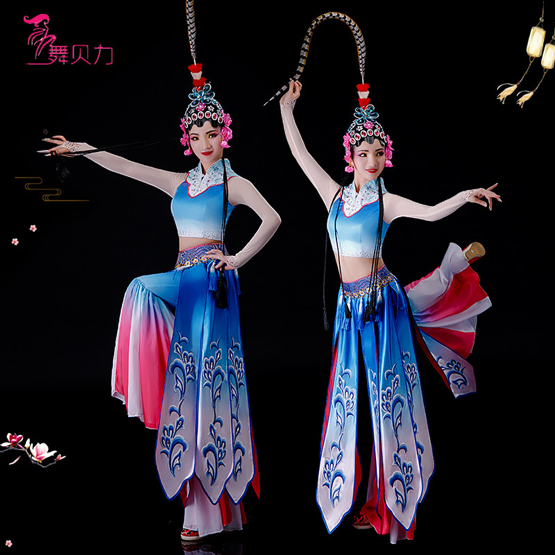 俏花旦演出服装赤伶演出服古典舞梨花颂演出服心有翎兮舞蹈服头饰